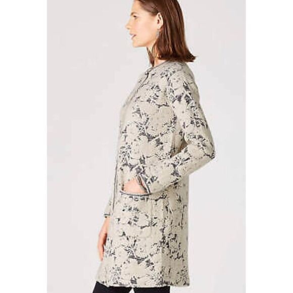 J.Jill Floral Jacquard oatmeal Topper - Picture 4 of 8